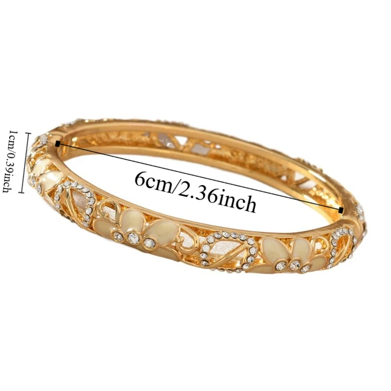 العرقية بالتنقيط النفط المينا سوار لامعة مفتوحة الجوف خارج زهرة الإسورة فراشة النمط الصيني خمر مصوغة بطريقة الإسورة الفتيات #6