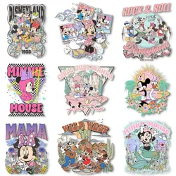 Retro Mickey Minnie Toy Story Iron on Transfers Decals for Clothes Thermal Stickers DIY Tshirts