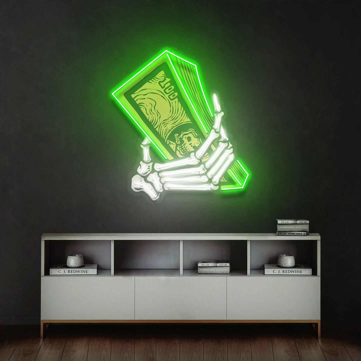 

Money Hand Neon Sign Wall Art Decor UV Print Home Decor Sign Business Bar Shop Office Neon USB Powered Bar Beer Club Sign