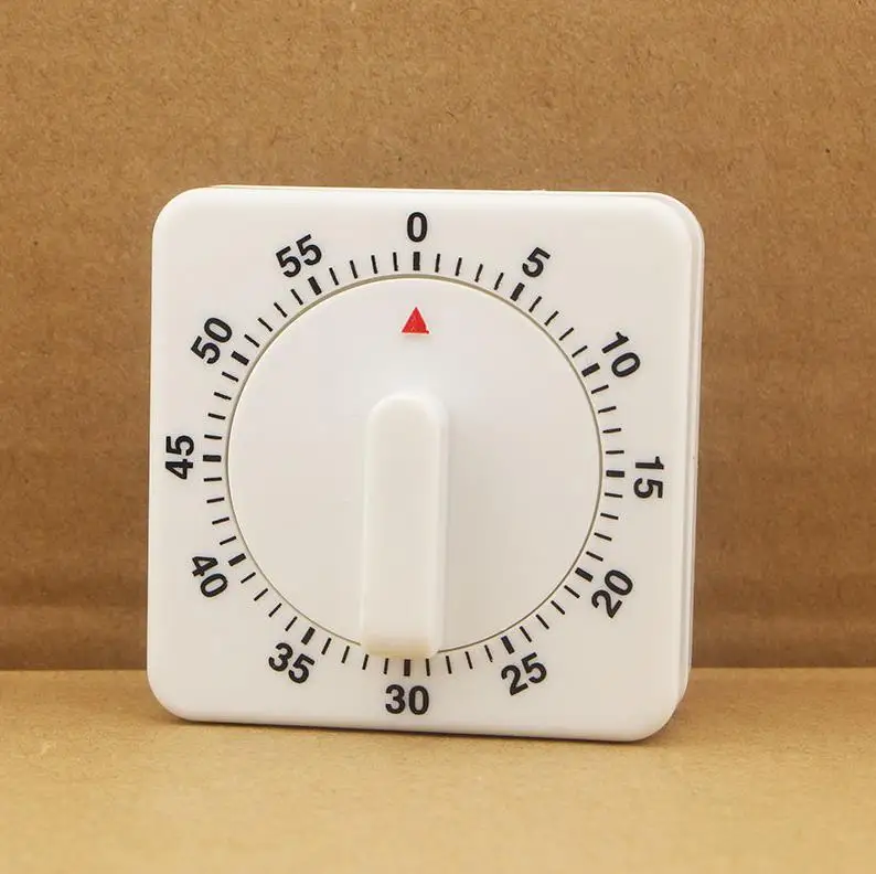 50pcs 60 Minutes Mechanical Kitchen Timer Square Chef Cooking Timer Clock with Loud Alarm Kitchen Home Baking Tools ni637