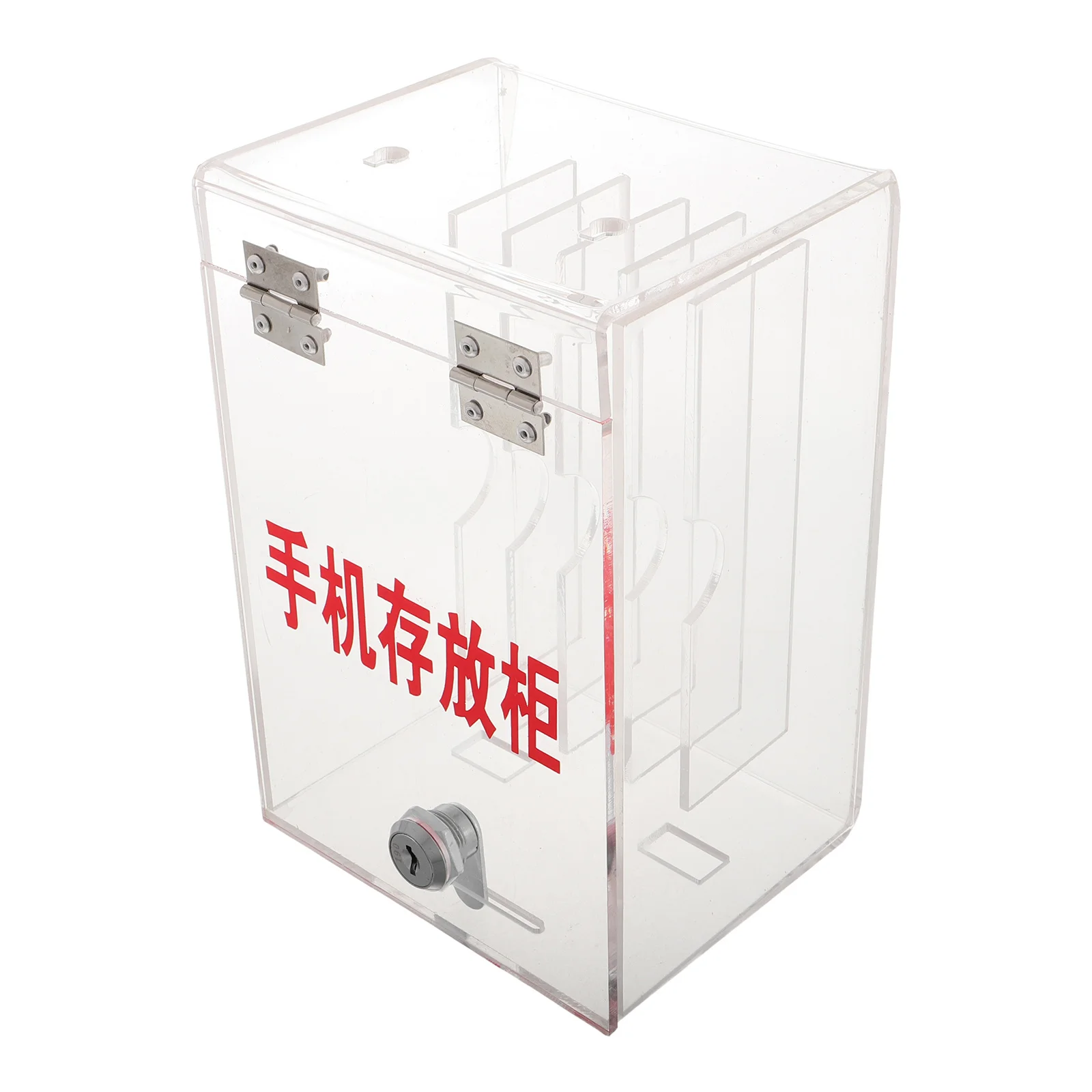 

Acrylic Large Capacity Cellphone Storage Box Lock Transparent Mobile Phone Locker Box for Home Office Secure Phone Organizer