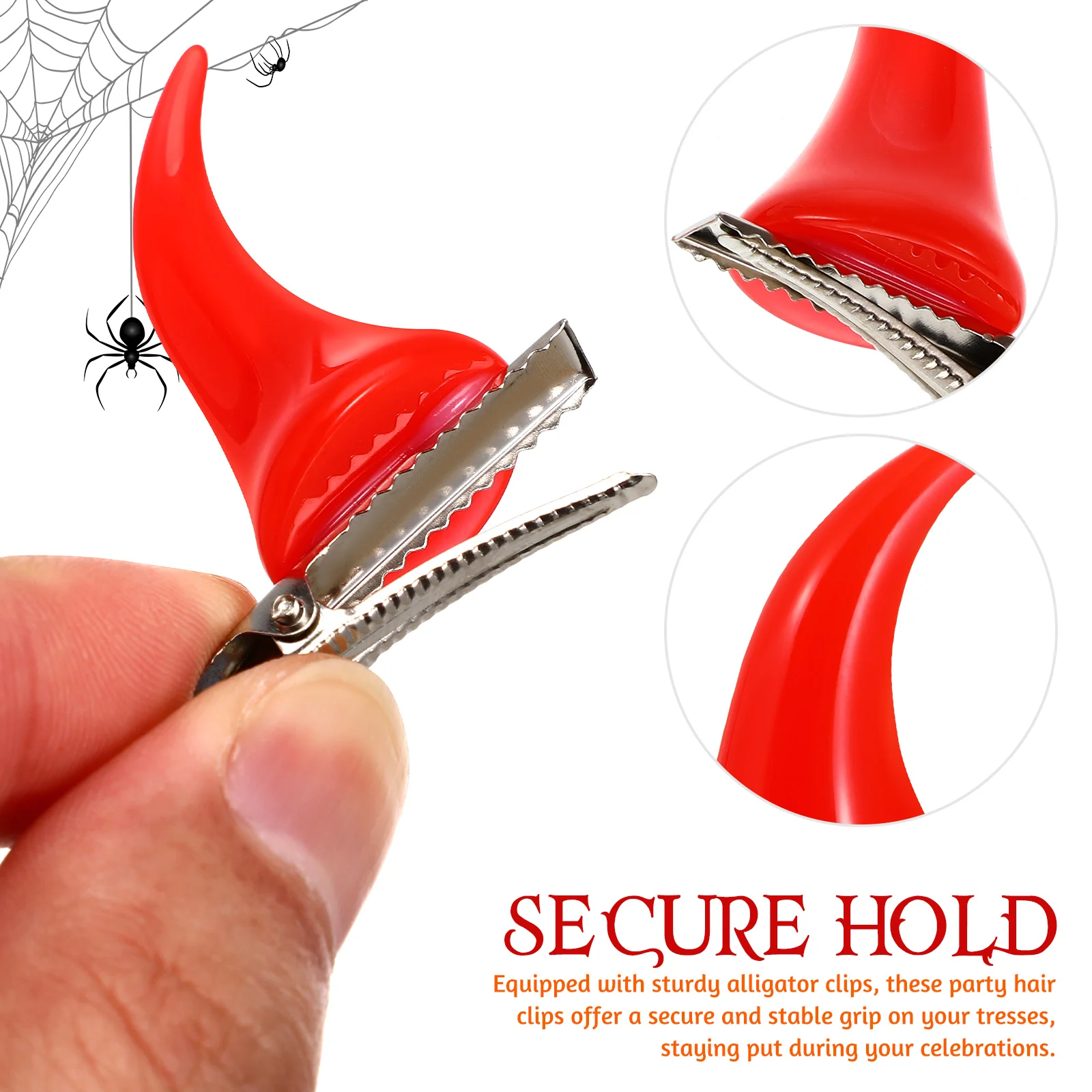 

6 Pcs Demon Horn Hair Clips Resin Finish Halloween Decorations Thin Hair Styling Women Party Headwear Cute Barrettes