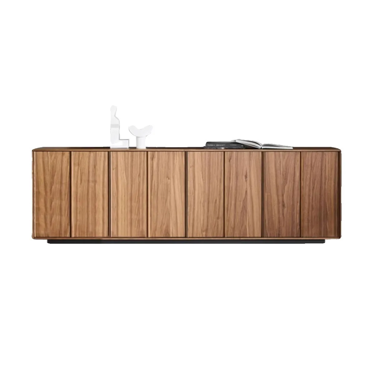 

Nordic retro designer Italian minimalist side cabinet North American black walnut living room against the wall