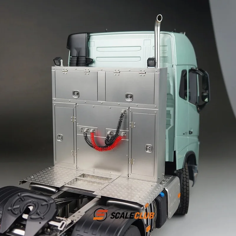 Scaleclub Model 1/14 Trailer Truck Universal Equipment Rack Toolbox For Tamiya Lesu For Man Actros Car Parts