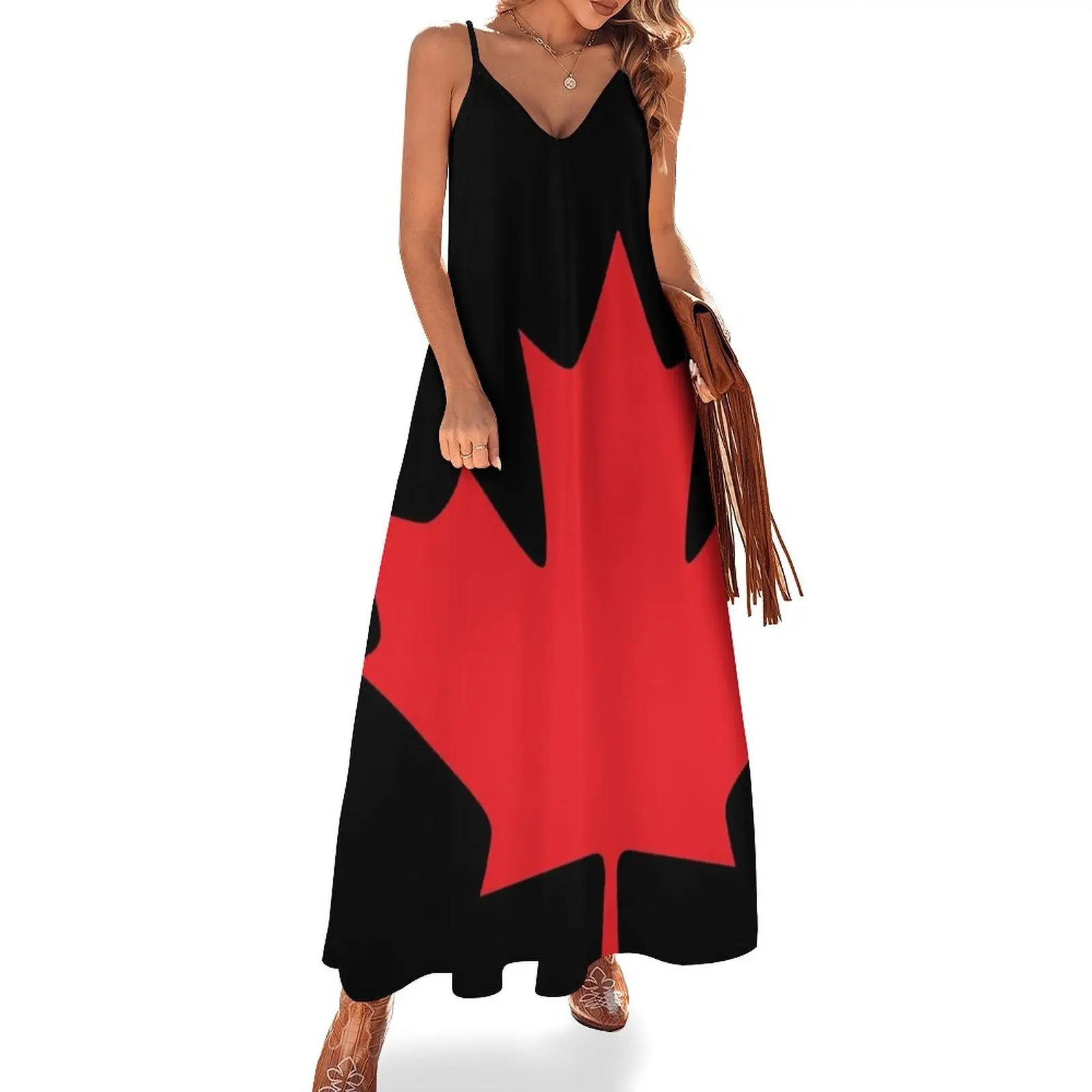 Canada - Maple Leaf (Red) Sleeveless Dress Womens dresses Elegant gowns evening dress summer dress korean women