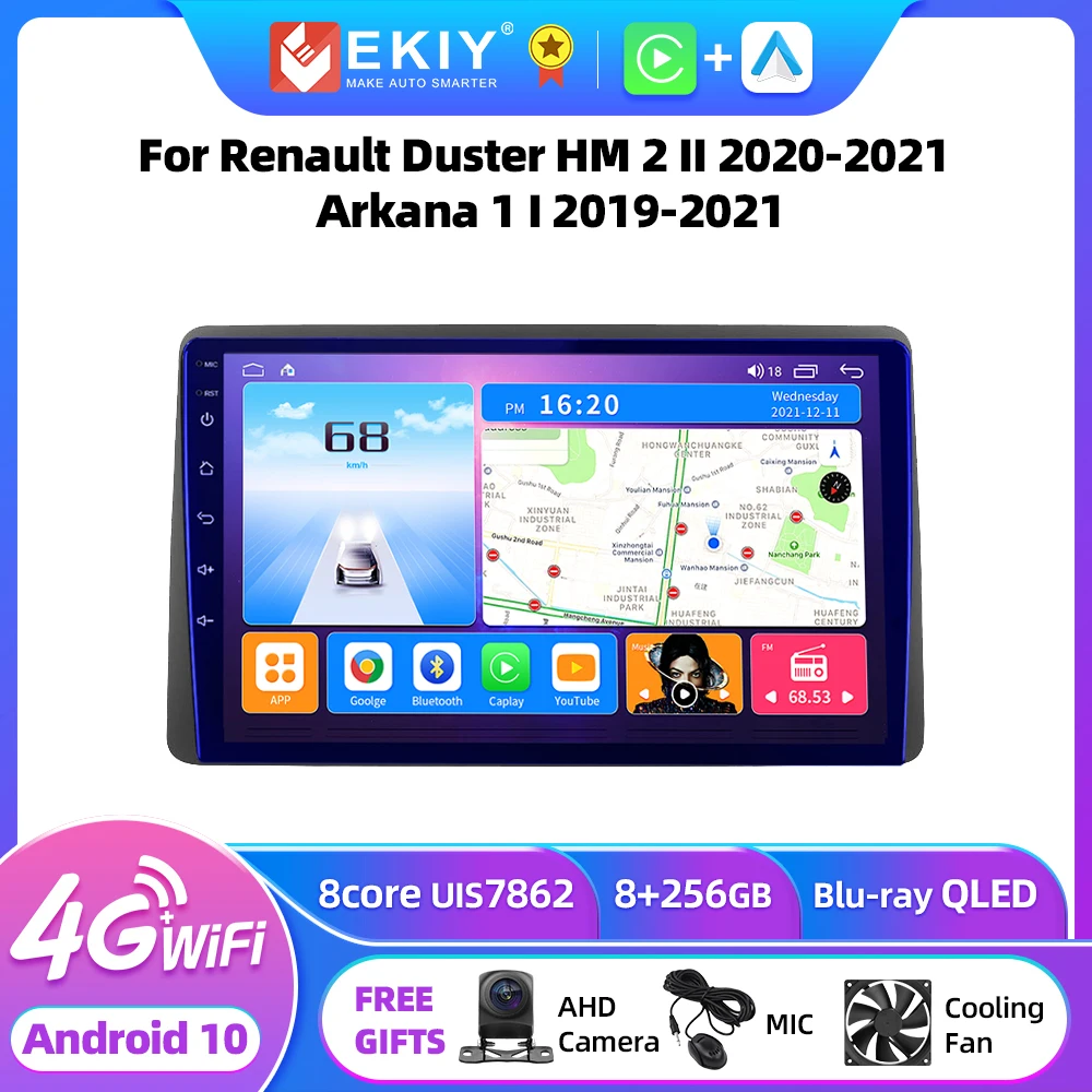 

EKIY T7 Android 10 For Renault Duster HM 2 II 2020 - 2021 Arkana 1 I 2019 - 2021 Radio Multimedia video player No 2din stereo HU