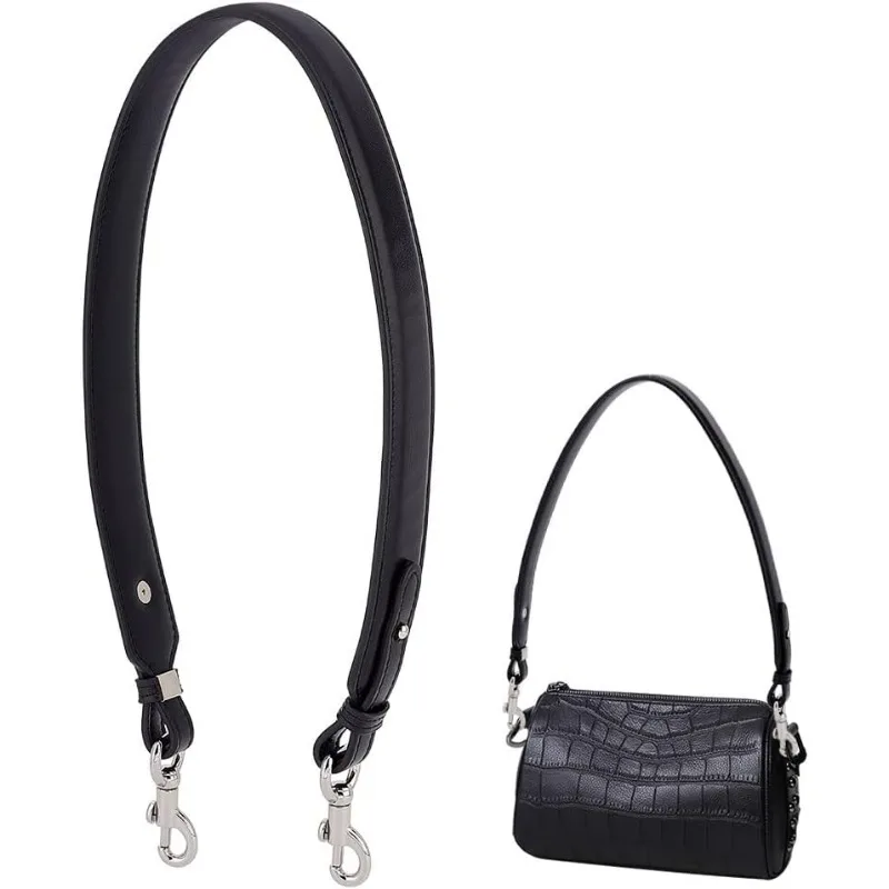 

Short Bag Strap, 28.5 Inch (72.5cm) Purse Strap 1.4 Inch Wide Leather Replacement Shoulder Strap with Sliver Metal Clasps