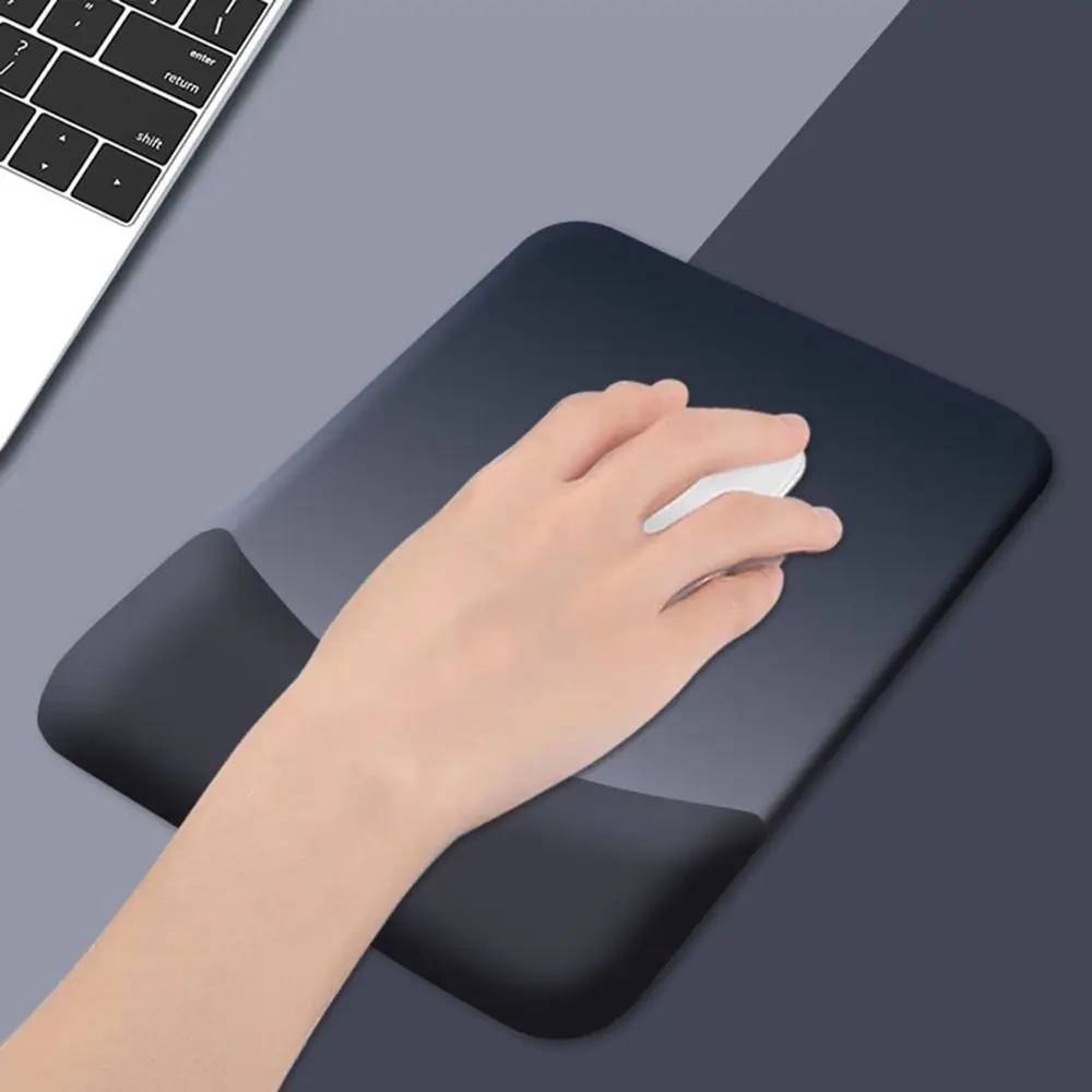 Comfortable Wrist Support Mouse Pad Relax Wrists Non-Slip PU Base Silicone Mouse Pad with Wrist Rest Support Soft