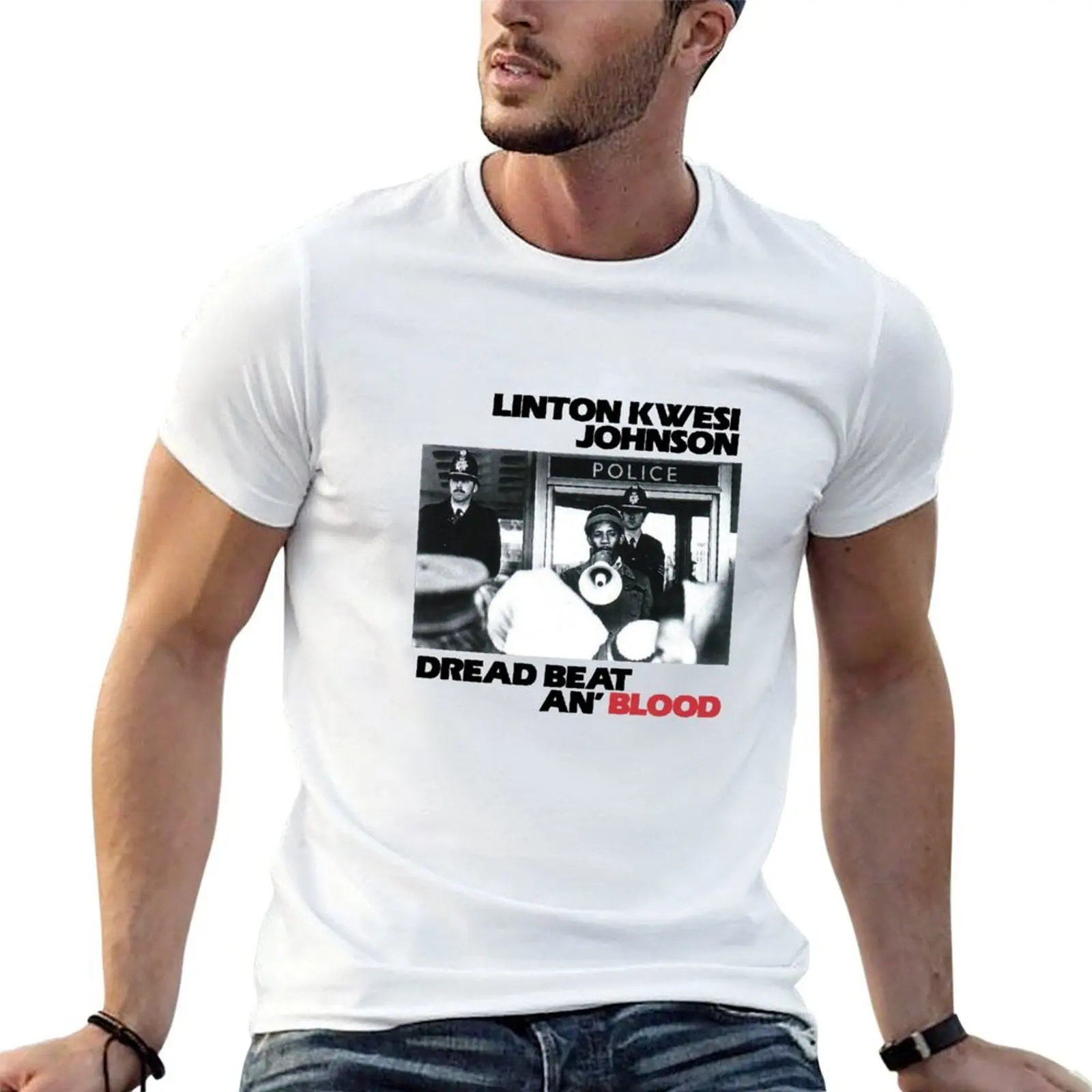 Linton Kwesi Johnson LKJ in Dub Dread Beat An' Blood T-Shirt All Match Print Short Sleeve Top