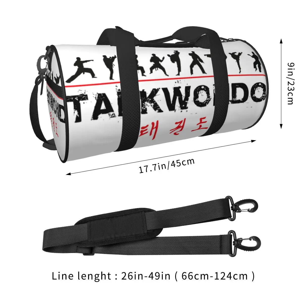 Taekwondo Gym Bag Fighters Korean Waterproof Sports Bags with Shoes Travel Printed Handbag Funny Fitness Bag For Male Female