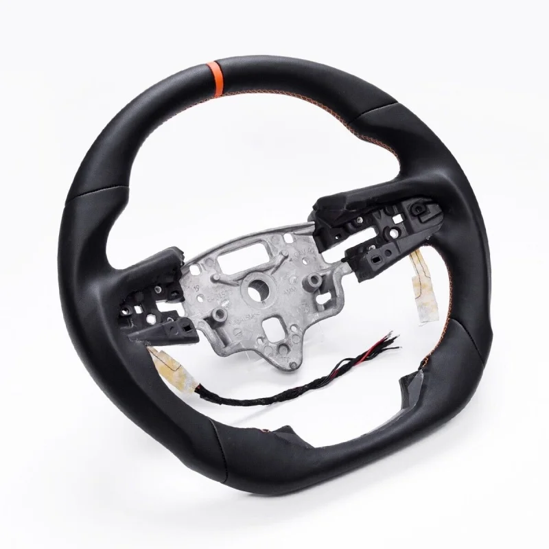 Custom Full Leather Heated Sport Steering Wheel Compatible with GMC Sierra Racing Aftermarket Replacement Steering Wheel