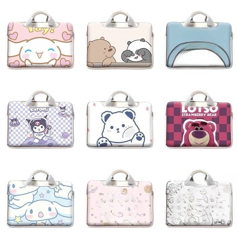 Sanrio Kuromi bolso para ordenador portátil Cinnamoroll lindo organizador de tableta de gran capacidad bolso de dibujos animados funda para portátil 12 pulgadas 13 pulgadas 14 pulgadas 16 pulgadas 15 pulgadas