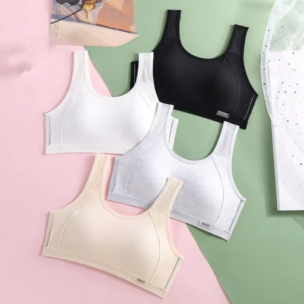 

Solid Color Mesh Wireless Bra Women Vest Tops Underwear Push Up Bra Intimates Sweet School Girls Bras Teenagers