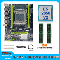 X79 Motherboard LGA 2011 Kit With Xeon E5 2650 V2 CPU 32GB (2*16GB) 1600MHz DDR3 RAM E5 2650V2 Motherboard for Desktop Computer