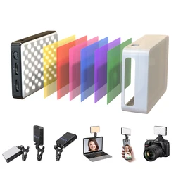 Camera Light +Phone Clip+6 Kind Of Color Card+Soft Light Cover Photography Kit Rechargeable 2500K-9000K Bi-Color Panel Light