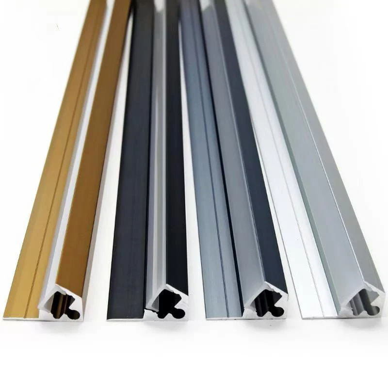 

45° Led Cabinet Aluminum Profile Strip Lamp Recessed Backlight Hidden Channel Closet Shelf Panel Bar Lights