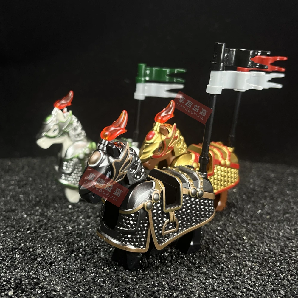 New Medieval Knight War Horse Rohan Animal Warrior Mount Building Blocks Action Figures Toys MOC For Children Gifts Series 1