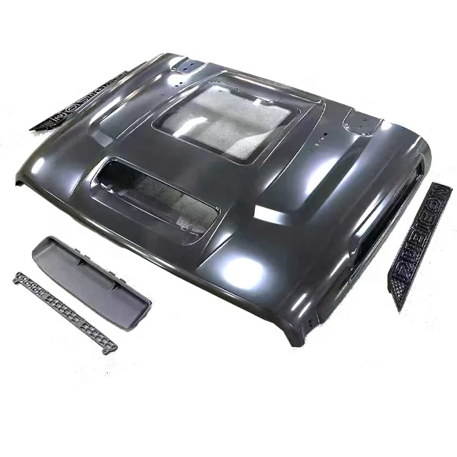 

New Steel Material Off-Road Engine Hood for Wrangle JK JL JT Cars with Glass Engine Bonnet Cover