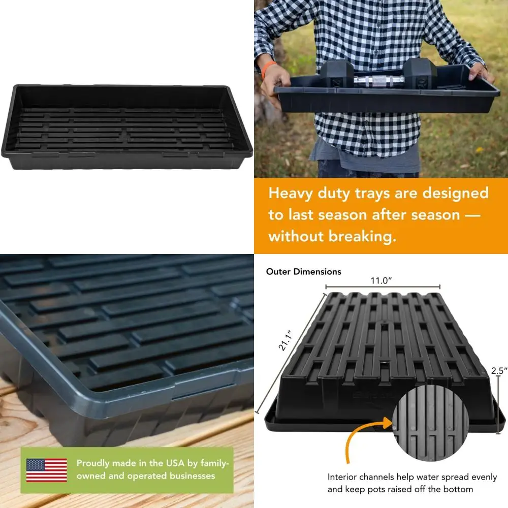 

Extra Strength Bootstrap Farmer 1020 Seedling Trays, 10 Packs, No Holes, Ideal for Plant Propagation and Germination