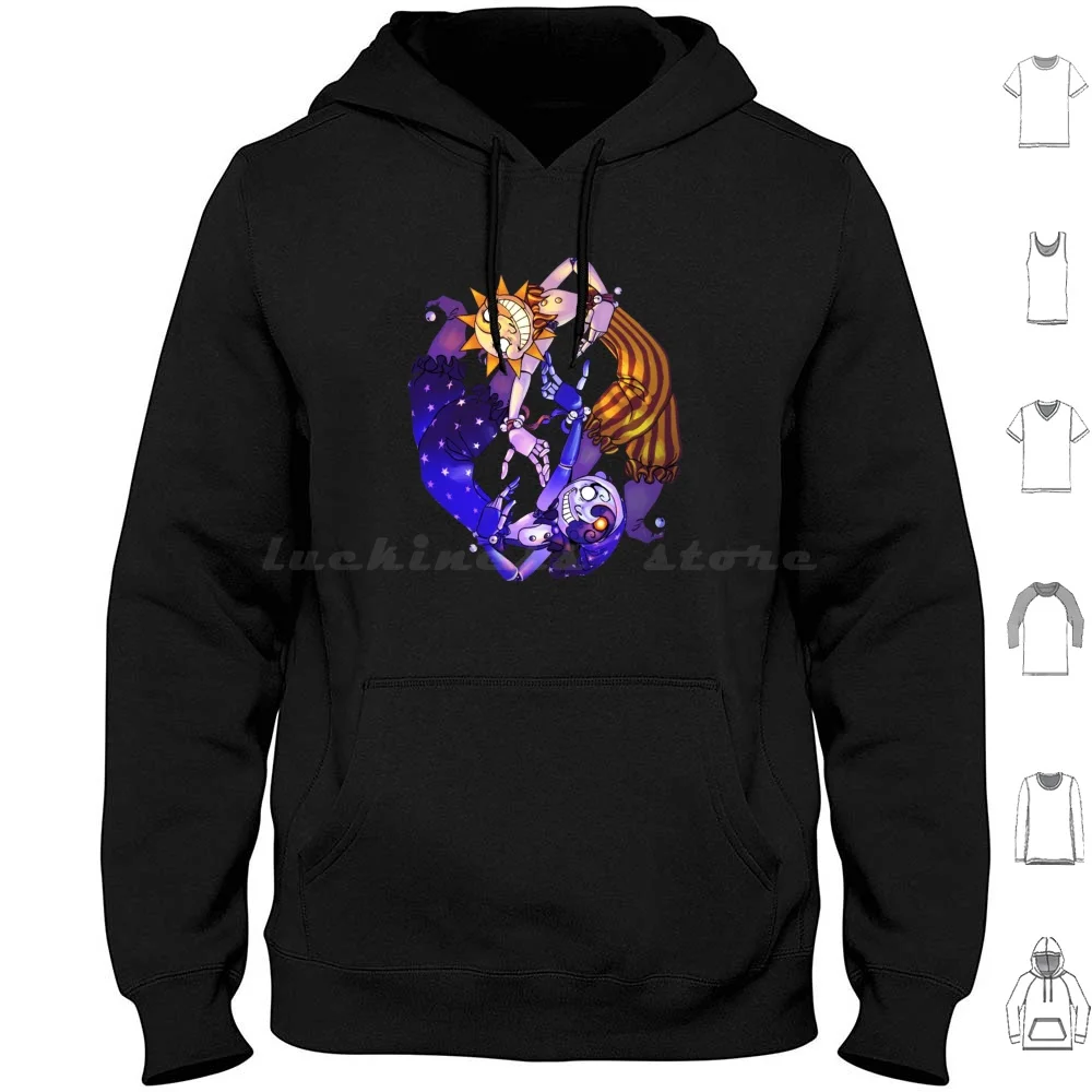 Fnaf Security Breach Sun And Moon-Friendly I Sudaderas con capucha de manga larga Fnaf Fnaf Security Breach Security Breach Moondrop