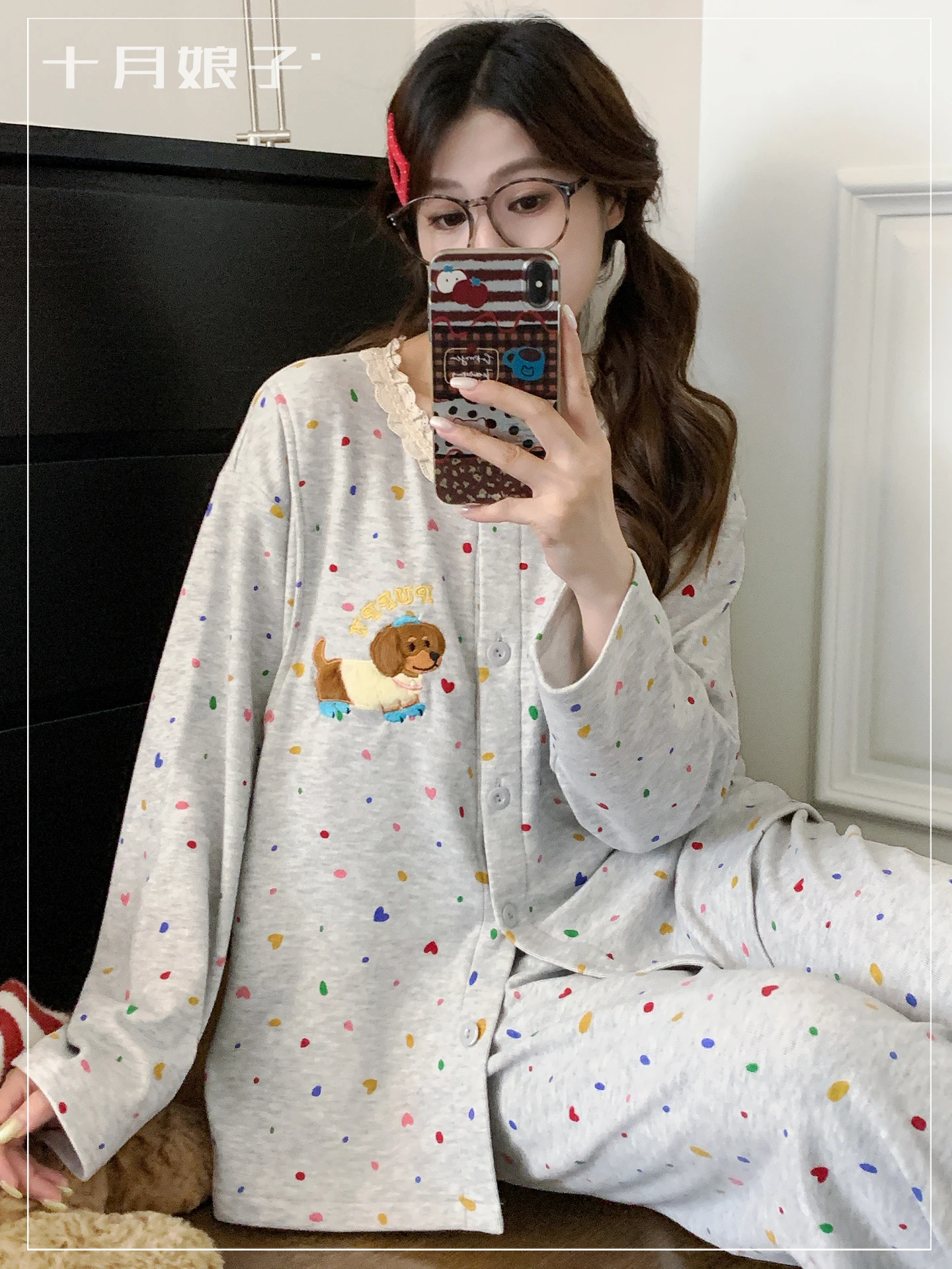 set-di-abbigliamento-da-casa-in-velluto-tedesco-spesso-ideale-per-il-periodo-post-parto-adatto-alla-primavera-all’autunno-e-all’inverno-con-imbottitura-per-il-seno-e-scollo-rotondo-perfetto-per-l’allattamento-e-per-dormire