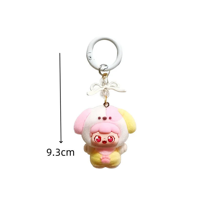 كارتون لطيف ثلاثي الأبعاد كلب قائم لطيف الحبوب المفاتيح حقيبة السيارة قلادة هدية صغيرة