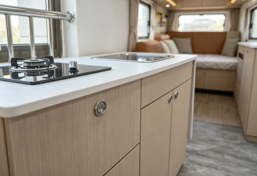 Lightweight & Sturdy RV Kitchen Cabinet Honeycomb Aluminum Zero Formaldehyde Fireproof Waterproof Custom Made