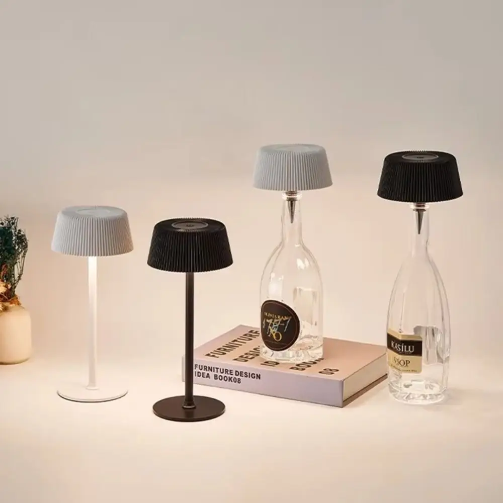 High Legged Led Table Lamps Adjustable Brightness Touch Sensor Touch Desk Lamps 3 Color Temperature Eye Care Wine Bottle Lights