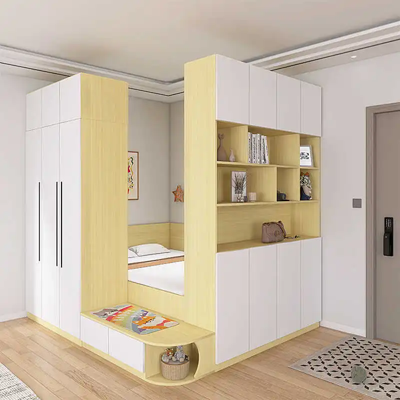 

Living room tatami bed with partition Hong Kong compartment wardrobe integrated combination small apartment suitable