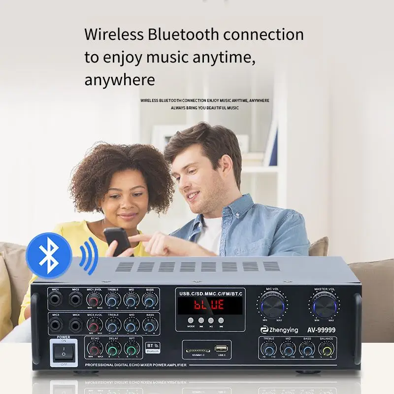 

High-power Bluetooth Audio Power Amplifier 5.0 Surround Stereo HiFi Amp Speaker Remote Control For Car Home Use
