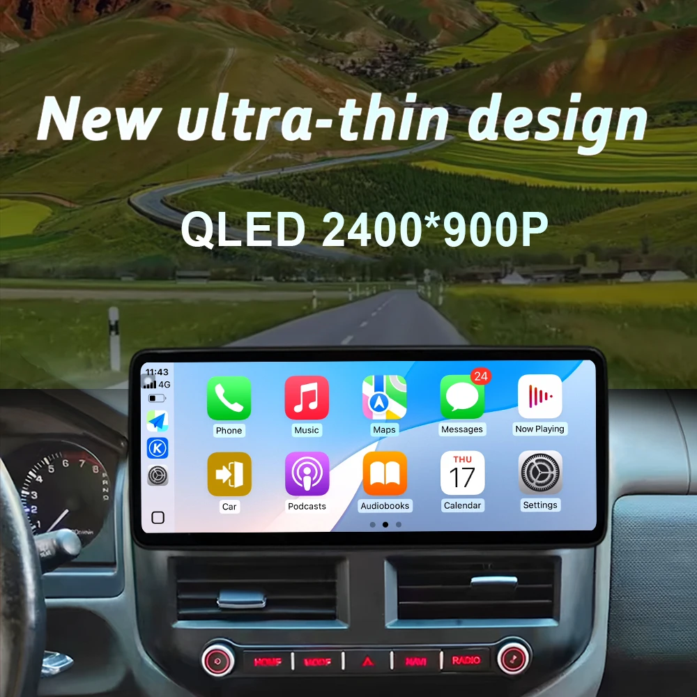 محول CarPlay اللاسلكي وحدة أندرويد السيارات لميتسوبيشي باجيرو V73 2004 2005 2006 2007 2008 2009 2010 2011 بلوتوث راديو السيارة شاشة عرض الوسائط المتعددة