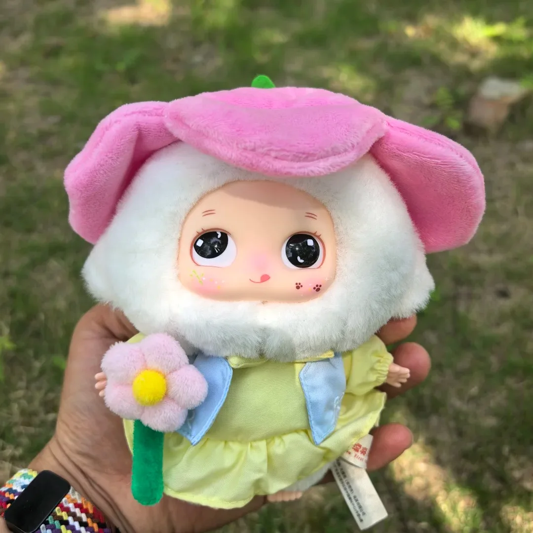 

Подлинная детская три Nuobao, весенняя цветочная команда, плюшевая глухая коробка, милая виниловая кукла, модный орнамент ручной работы, подарок, игрушки для друзей