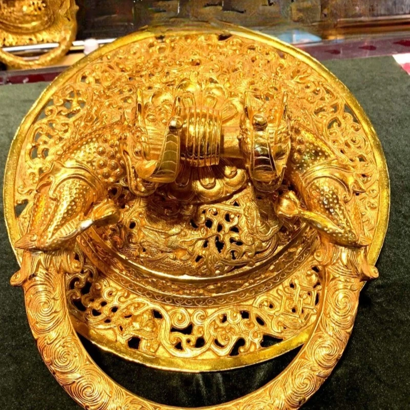Traditional wooden door handles, Buddhist hall door rings, Shuanglong palace door rings, ethnic characteristics, faucet b