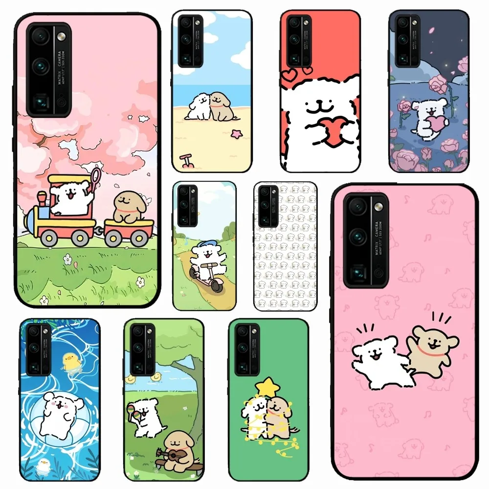 

Kawaii Line Dog Maltese Phone Case For Huawei Honor 10 lite 9 20 7A 9X 30 50 60 70 pro plus Soft Silicone Cover