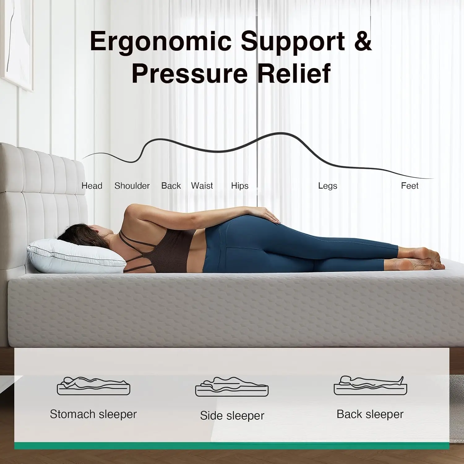 Queen Size Memory Foam Mattress, 14 Inch Bed Mattress Packed in a Box