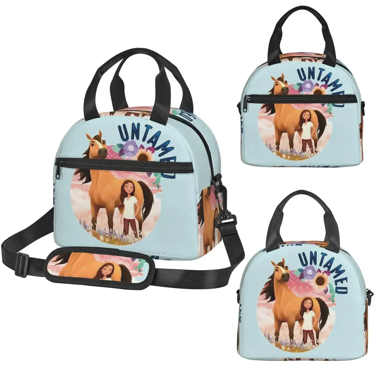 Untamed Spirit Riding Free Insulated Lunch Bag for Kids School Cooler Thermal Box Tote Portable Lunch Boxes