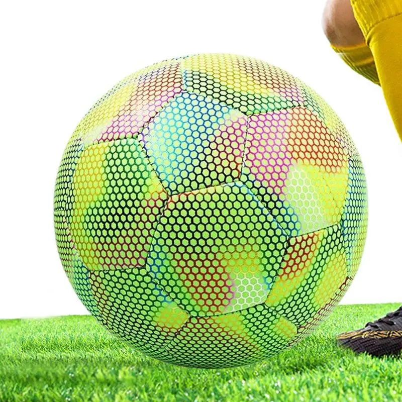 

Size 5 In Dark Football Luminous Soccer Balls Night Ing Reflective Footballs Outdoor Light Up Toy Gifts For Boys Kids