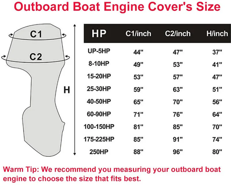 Waterproof 600D Boat Motor Cover UV-Proof Full Outboard  Fade Crack Resistant Heavy-Duty  Yacht Marine Engine  Protector Canvas