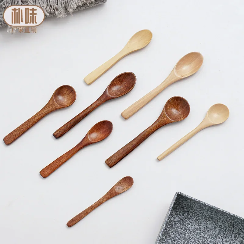 Wooden Small Spoon Pear Paste Jam Tea Spoon Seasoning Spoon Bath Salt Wooden Spoons Creative Small Gift Japanese Style Tableware