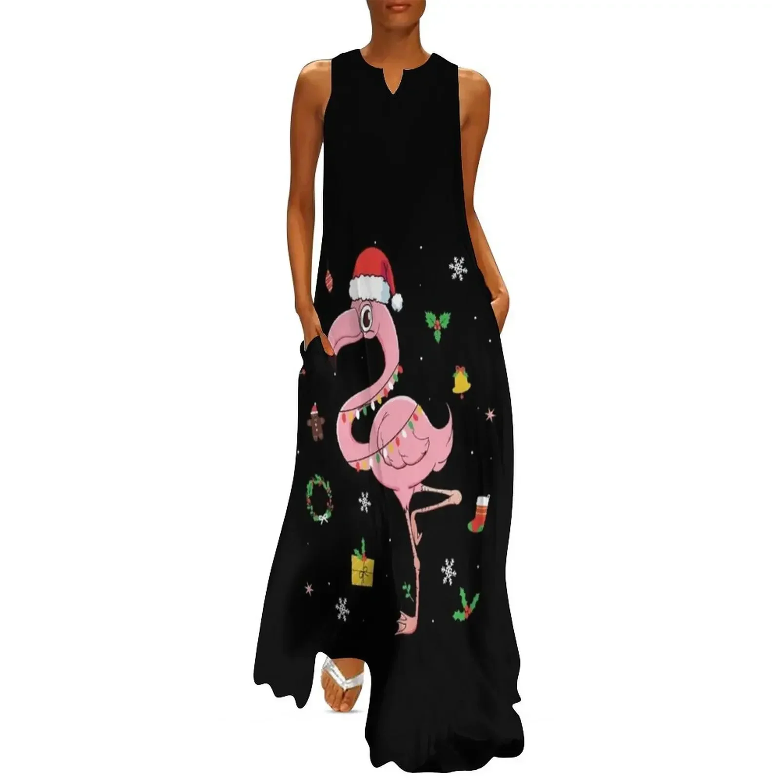 

Flamingo Christmas Gift Xmas Ugly Christmas Sweater Long Dress women's summer dress 2025 Bridesmaid dress woman Beachwear