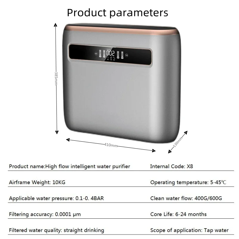 Depuratore d'acqua potabile diretto domestico 400G filtro per acqua di rubinetto ad alto flusso RO depuratore d'acqua pura