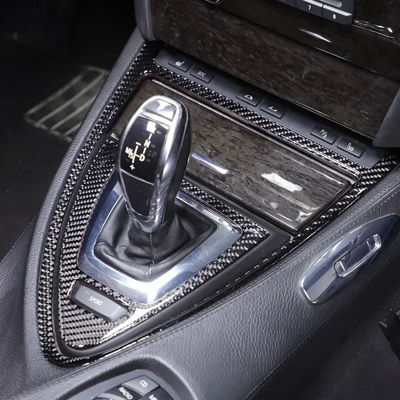 For BMW 6 Series E63 E64 2004-2009 Soft Carbon Fiber Car Gear Shift Panel Cover Decoration Stickers Interior Kit Car Accessories