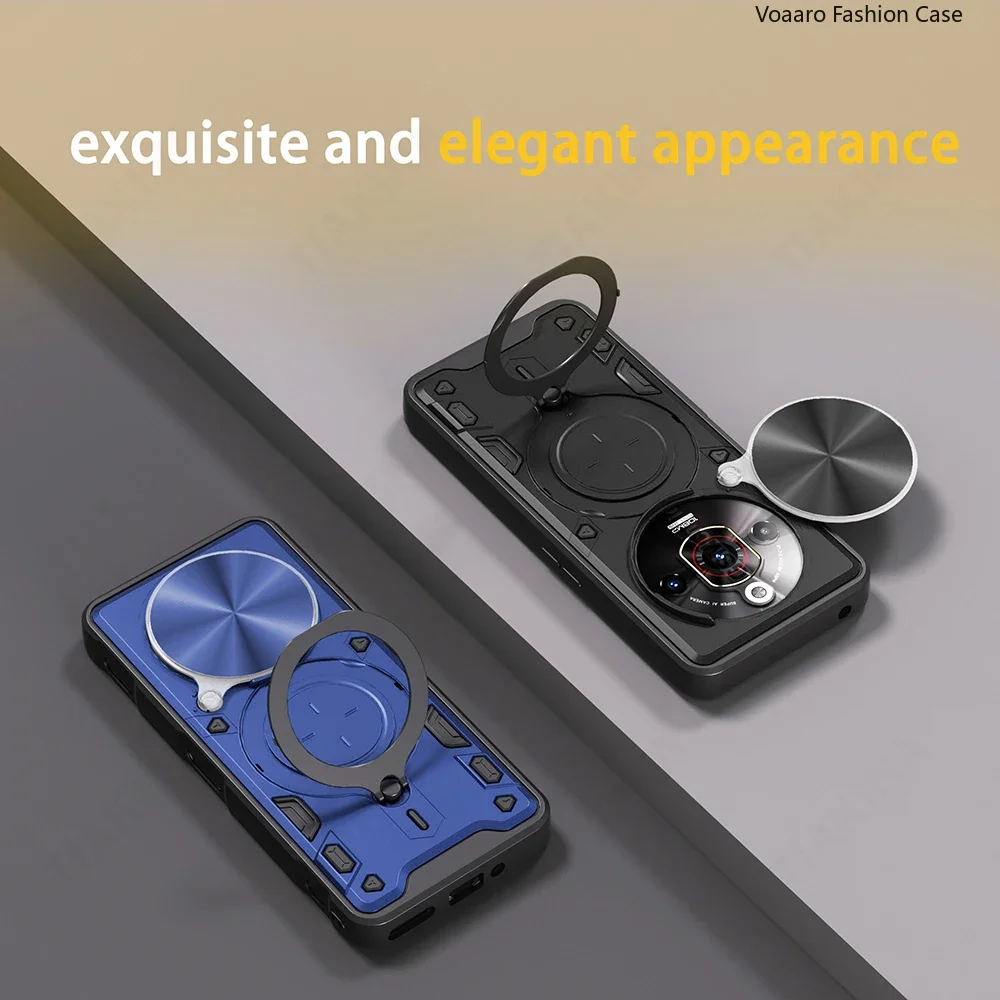 حماية الشريحة عدسة Funda ل ZTE النوبة التركيز برو 5G درع الحال بالنسبة ZTE nubia التركيز برو حافظة حلقة مغناطيسية حامل غطاء #3