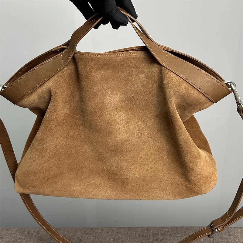 Mendy Large Tote Bag Fashion Suede Leather Tote Bag Women's Handbag Trim Shoulder Crossbody Bag Daily Casual Work Bag Designer