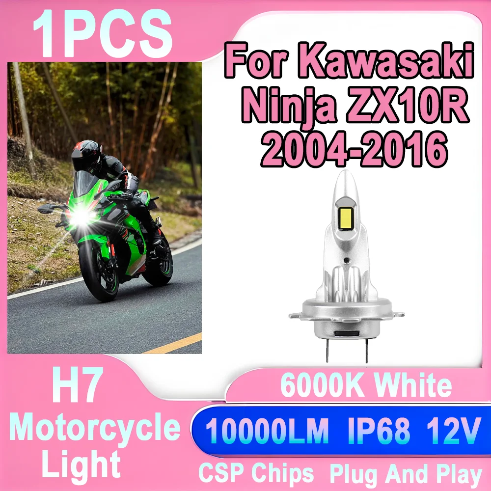 Plug And Play H7 10000LM Canbus Error Motorcycle Led Light Led Headlight Free 12V For Kawasaki Ninja ZX10R 2004-2016 2005 2006