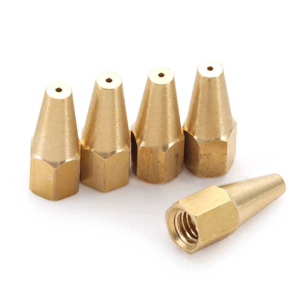 5Pcs/Set Gas Brazing Torch Nozzle Pure Copper Cutting Torch Tip Oxygen Welding Propane Acetylene Solder Welding Accessories