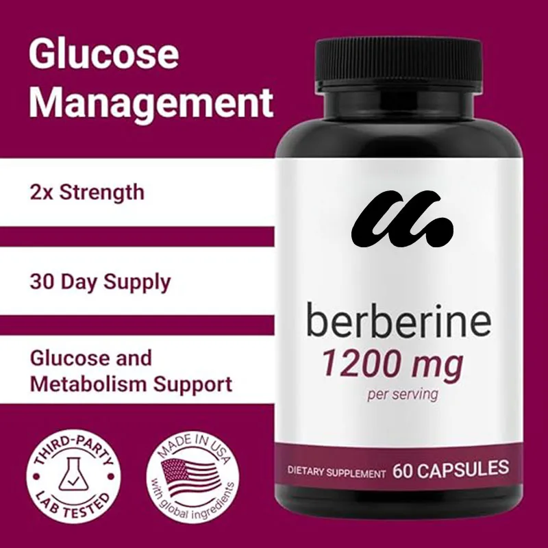 Berberine Supplement -1200mg per serving - Berberine HCI - Berberine Plus -60 capsules