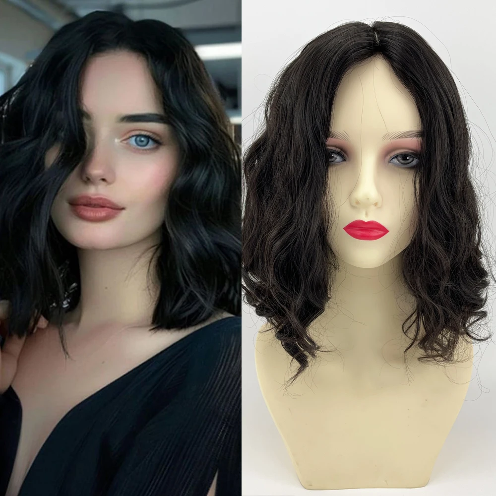 Short Bob Jewish Wigs Human Hair Silk Top Jewish Wig for Women 14 Inch Virgin Hair Silk Base Wig Body Wave Human Hair Wigs