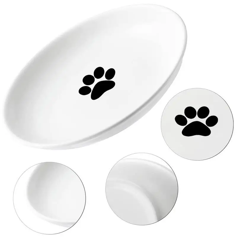 Peppapet Ceramic Cat Food Plates Cat Wet Food Bowls Whisker Fatigue Cat Dishes Shallow Bowls For Kittens And Small Animals