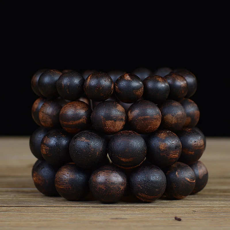 Myanmar Jiangzhen Fragrance Black Youma Silk Submerged Grade Qinan Ailwood Bracelet Buddhist Prayer Rosary Play Bracelet